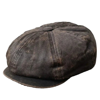 Morrison Vintage Washed Cotton Newsboy Cap - Timeless Cotton Cap With Vintage Flair