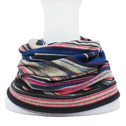 Striped Multicolor Snood Beanie Premium Edition - Urban Caps