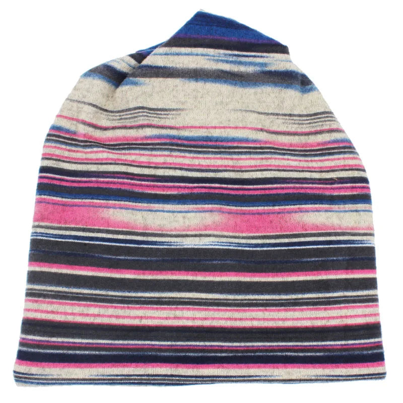 Striped Multicolor Snood Beanie Premium Edition - Urban Caps