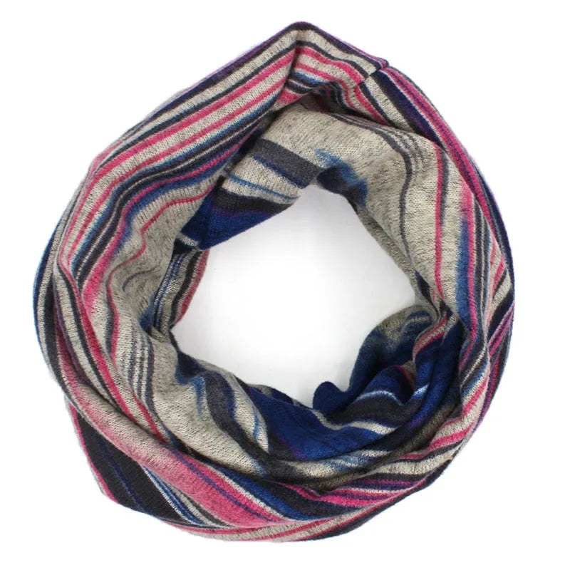 Striped Multicolor Snood Beanie Premium Edition - Urban Caps