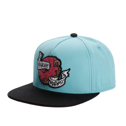 Munchie Madness Blue Snapback Cap - Casual Blue Snapback For Relaxed Weekend Looks