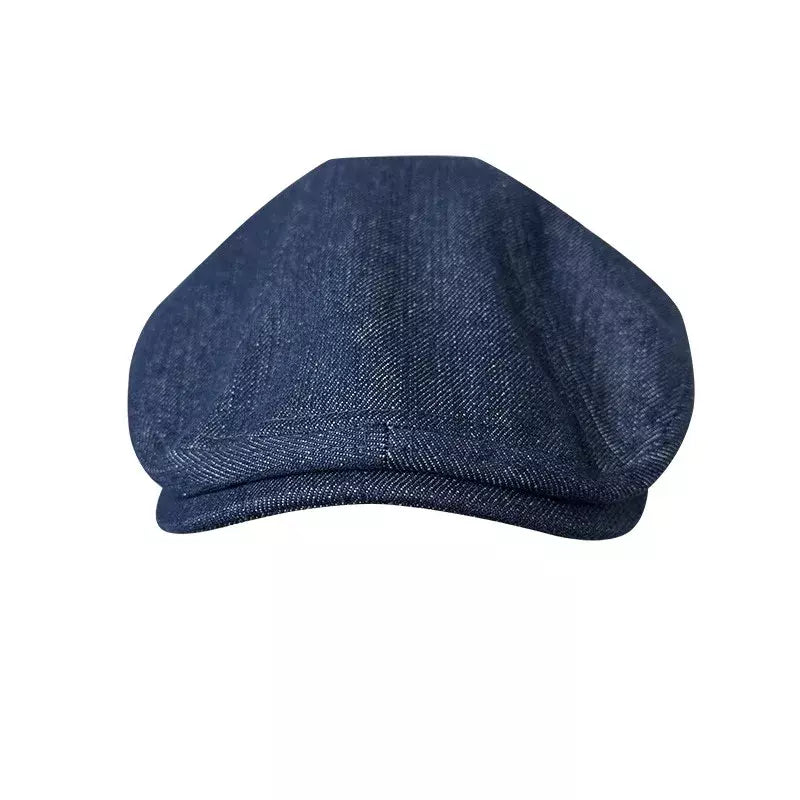 Munich Navy Blue Cotton Flat Cap - Timeless Navy Cotton Flat Cap For Casual Looks