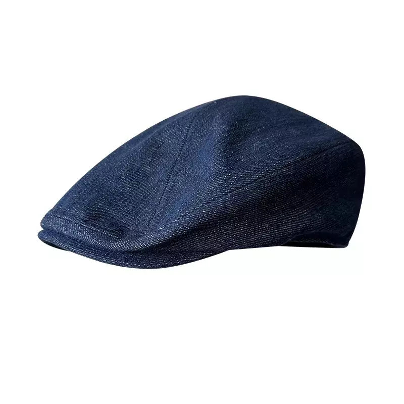 Munich Navy Blue Cotton Flat Cap - Timeless Navy Cotton Flat Cap For Casual Looks