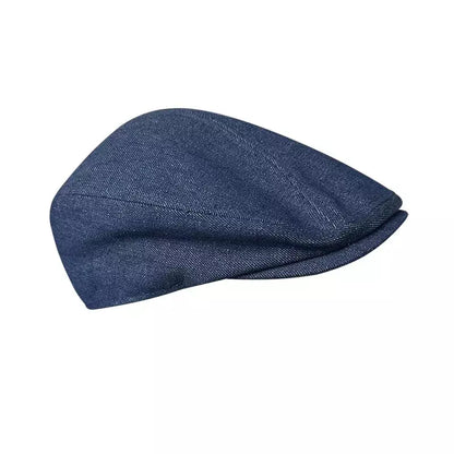 Munich Navy Blue Cotton Flat Cap - Timeless Navy Cotton Flat Cap For Casual Looks
