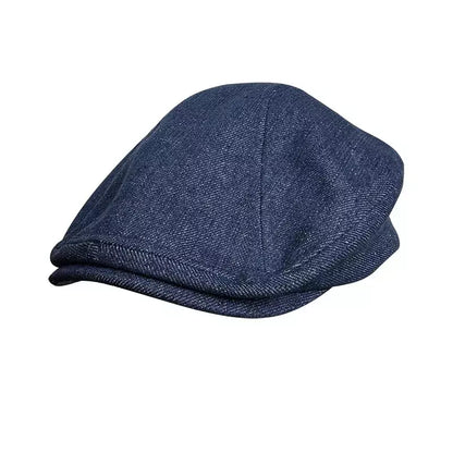 Munich Navy Blue Cotton Flat Cap - Timeless Navy Cotton Flat Cap For Casual Looks