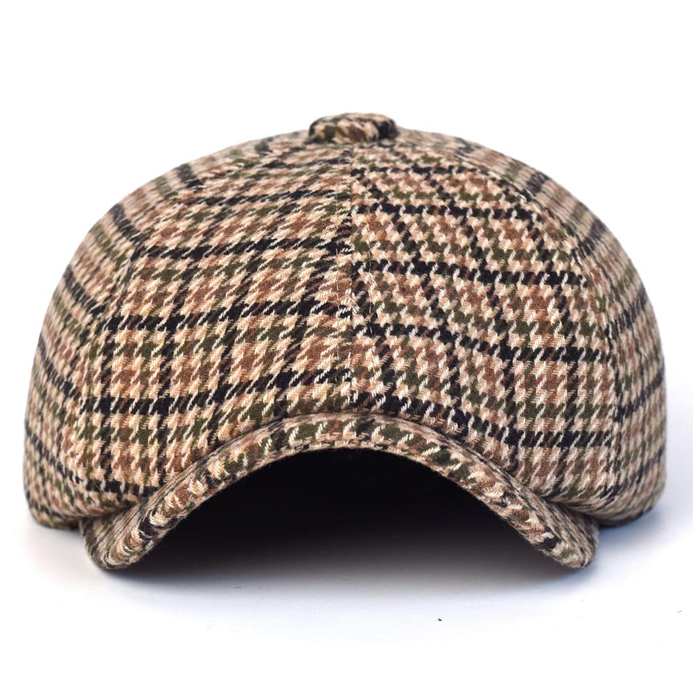 NH Wool Newsboy Cap – Houndstooth 8 Panel Classic Hat