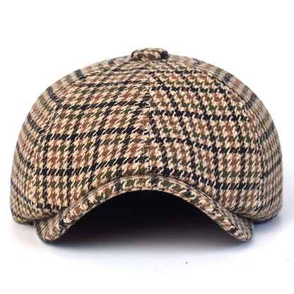 NH Wool Newsboy Cap – Houndstooth 8 Panel Classic Hat