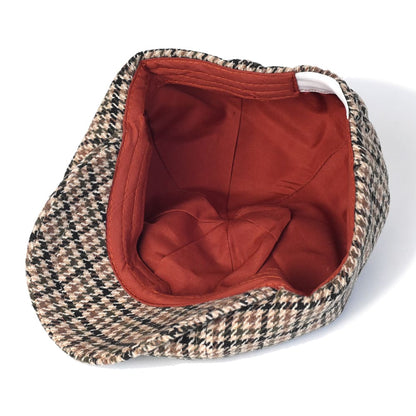 NH Wool Newsboy Cap – Houndstooth 8 Panel Classic Hat