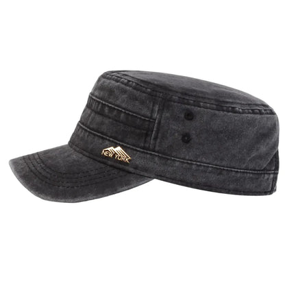 New York Washed Cotton Army Cap - Classic Washed Cotton Army Cap With NYC Inspired Look