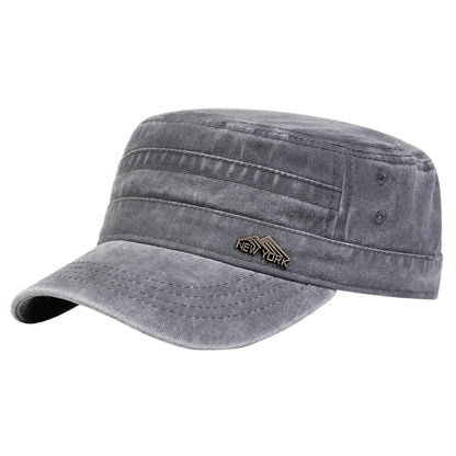 New York Washed Cotton Army Cap - Classic Washed Cotton Army Cap With NYC Inspired Look
