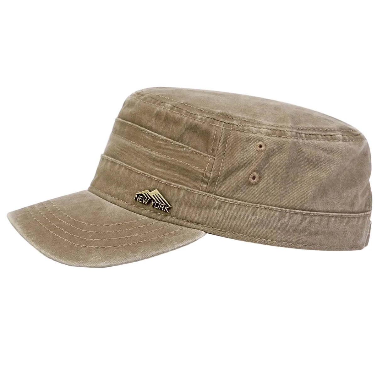 New York Washed Cotton Army Cap - Classic Washed Cotton Army Cap With NYC Inspired Look