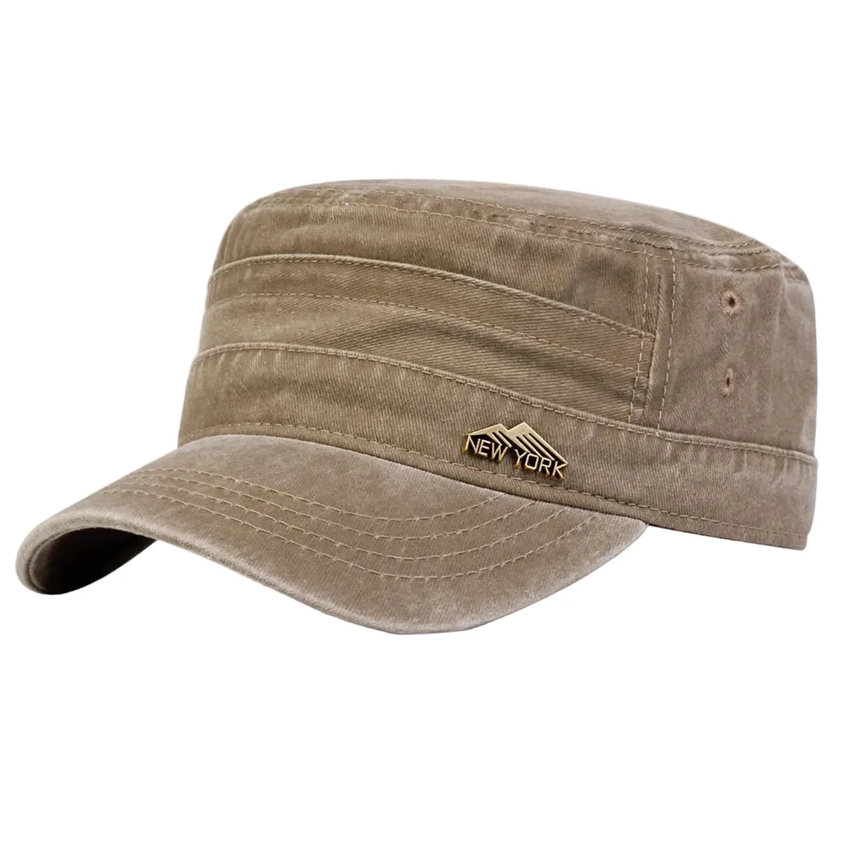 New York Washed Cotton Army Cap - Classic Washed Cotton Army Cap With NYC Inspired Look