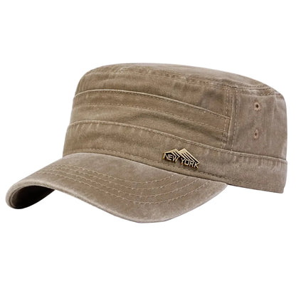 New York Washed Cotton Army Cap - Classic Washed Cotton Army Cap With NYC Inspired Look
