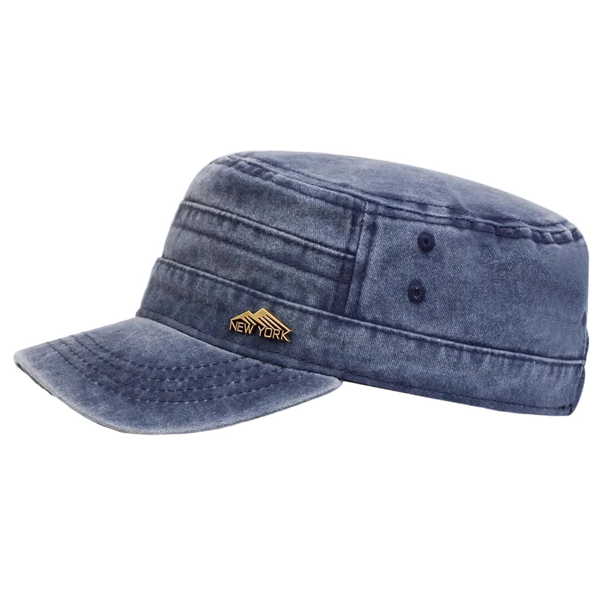 New York Washed Cotton Army Cap - Classic Washed Cotton Army Cap With NYC Inspired Look