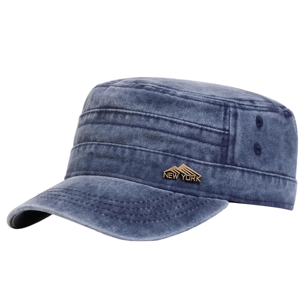 New York Washed Cotton Army Cap - Classic Washed Cotton Army Cap With NYC Inspired Look