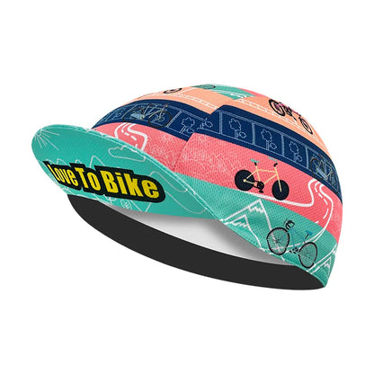 I Love To Bike Cycling Cap Lightweight Breathable Acrylic Headwear for Rides
