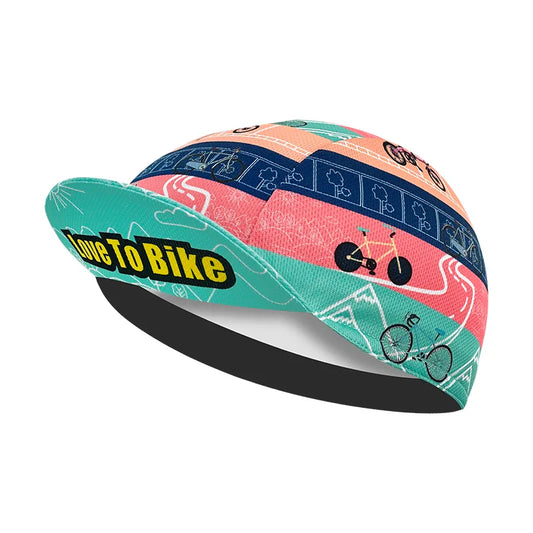 I Love To Bike Cycling Cap Lightweight Breathable Acrylic Headwear for Rides