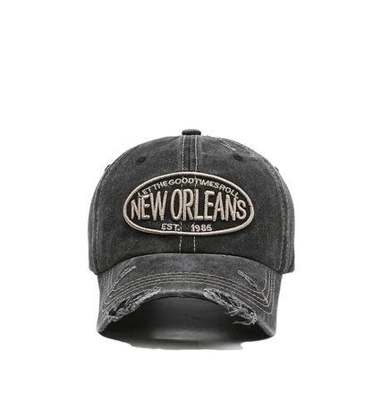 New Orleans Vintage Baseball Cap – Ripped Cotton Adjustable Hat