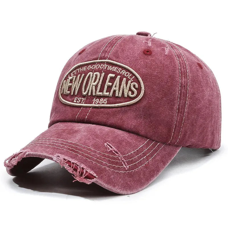 New Orleans Vintage Baseball Cap – Ripped Cotton Adjustable Hat