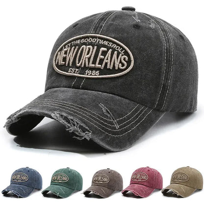 New Orleans Vintage Baseball Cap – Ripped Cotton Adjustable Hat