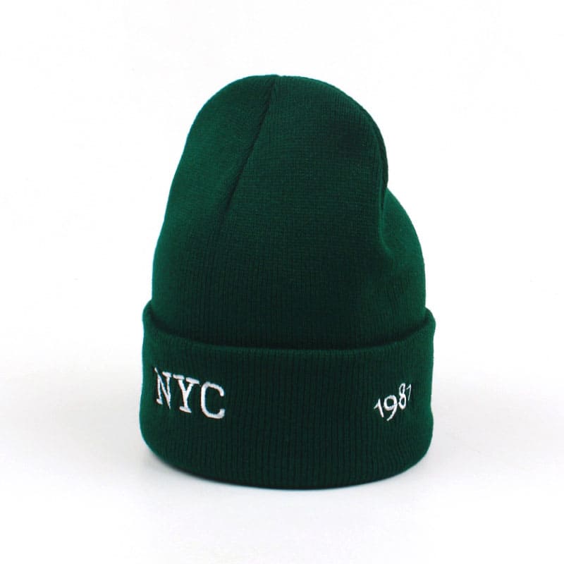 New York City Cotton Beanie - Clean Urban Style Knit Hat Pairs With Casual Outfits