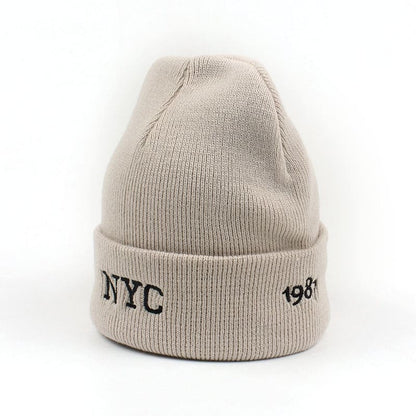 New York City Cotton Beanie - Clean Urban Style Knit Hat Pairs With Casual Outfits