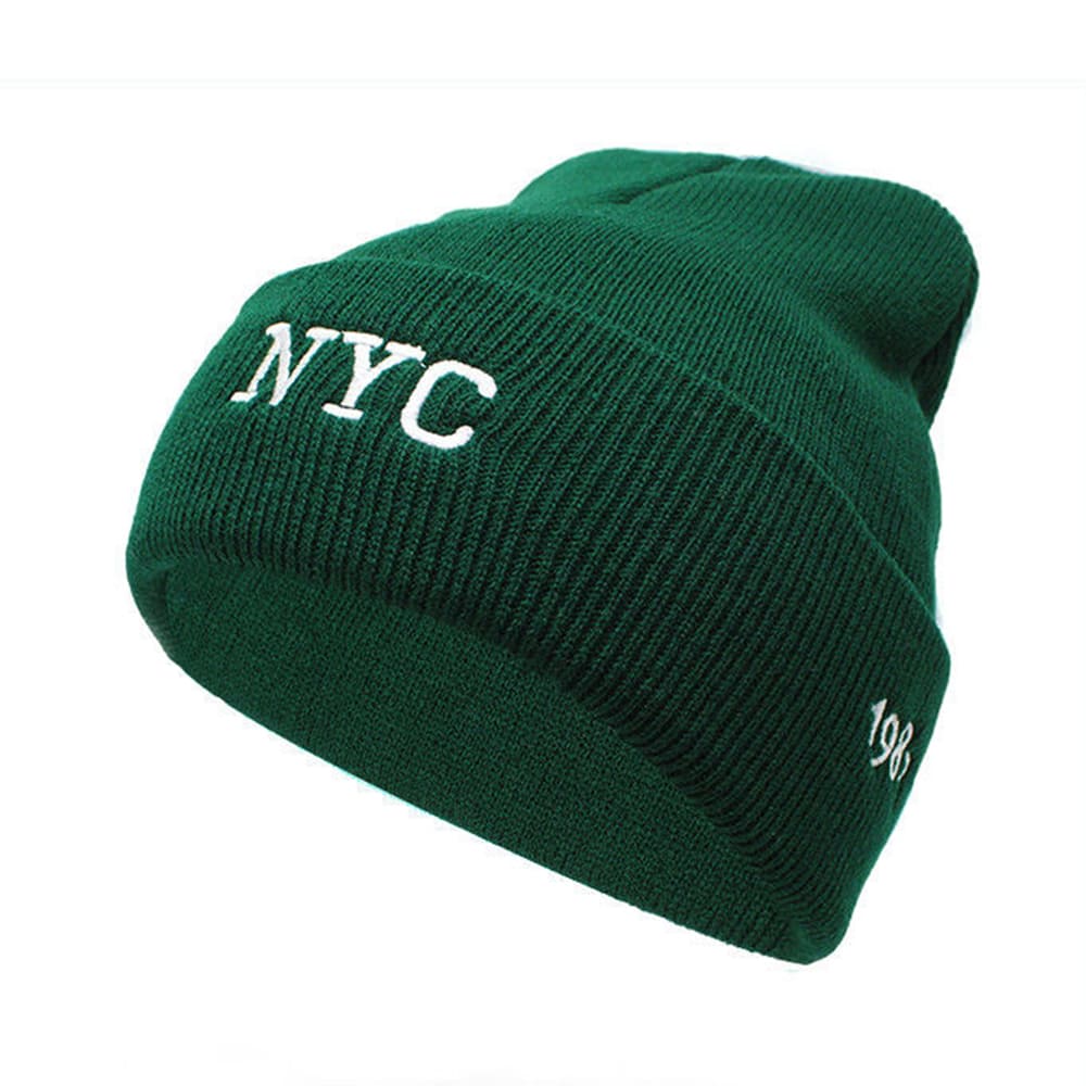 New York City Cotton Beanie - Clean Urban Style Knit Hat Pairs With Casual Outfits