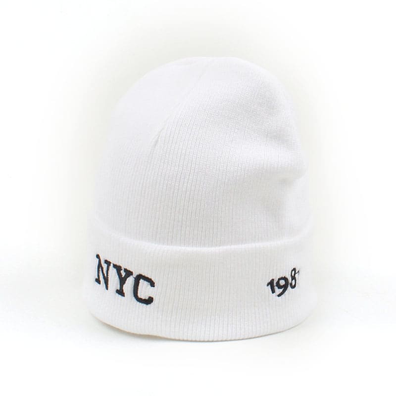 New York City Cotton Beanie - Clean Urban Style Knit Hat Pairs With Casual Outfits