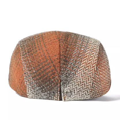 Newark Patchwork Flat Cap - Classic Patchwork Cap In Organic Cotton With Soft Comfort