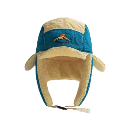 Northern Sunset Patchwork Trapper Hat with Ear Flaps