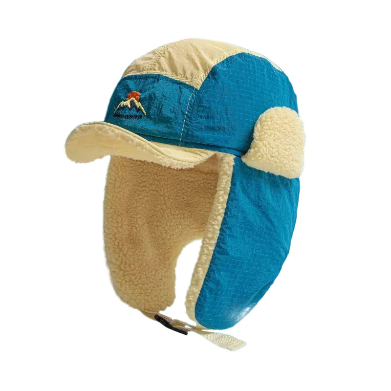 Northern Sunset Patchwork Trapper Hat with Ear Flaps