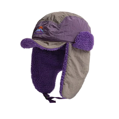 Northern Sunset Patchwork Trapper Hat with Ear Flaps