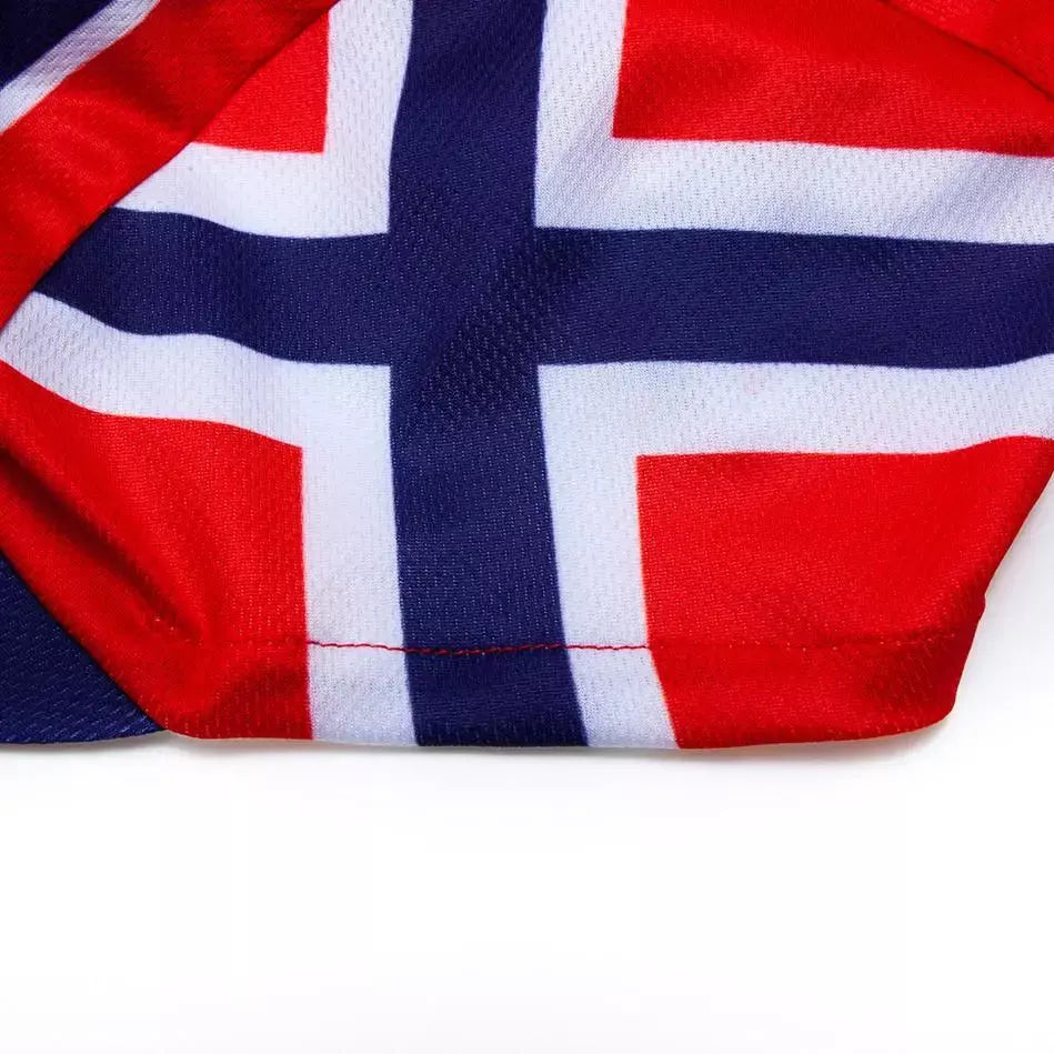 Norway Flag Cycling Cap Soft Lightweight Moisture Wicking Acrylic Under Helmet