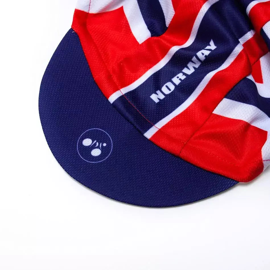 Norway Flag Cycling Cap Soft Lightweight Moisture Wicking Acrylic Under Helmet