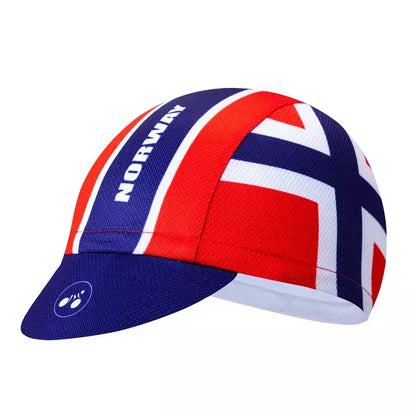 Norway Flag Cycling Cap Soft Lightweight Moisture Wicking Acrylic Under Helmet
