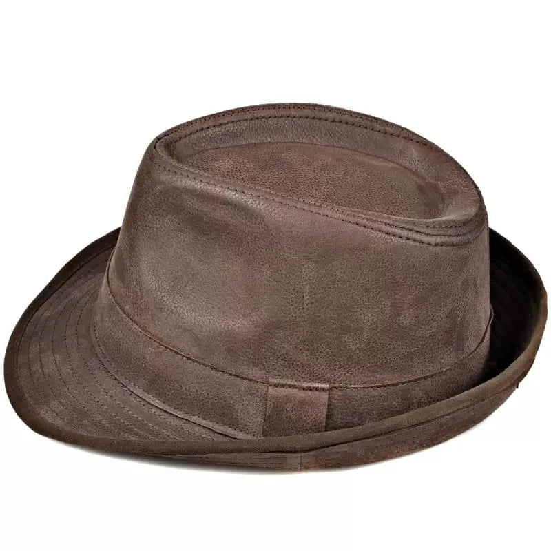 Nubuck Genuine Leather Trilby Hat - Timeless, Versatile Classic For Smart Casual Style