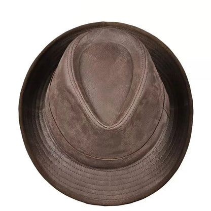 Nubuck Genuine Leather Trilby Hat - Timeless, Versatile Classic For Smart Casual Style