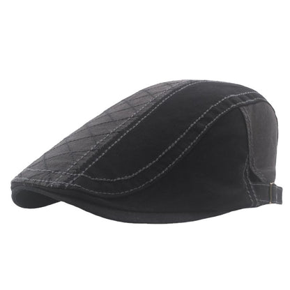 Men’s Plus Size Newsboy Beret – Adjustable Cotton Cap with Contrast Stitching - Urban Caps 