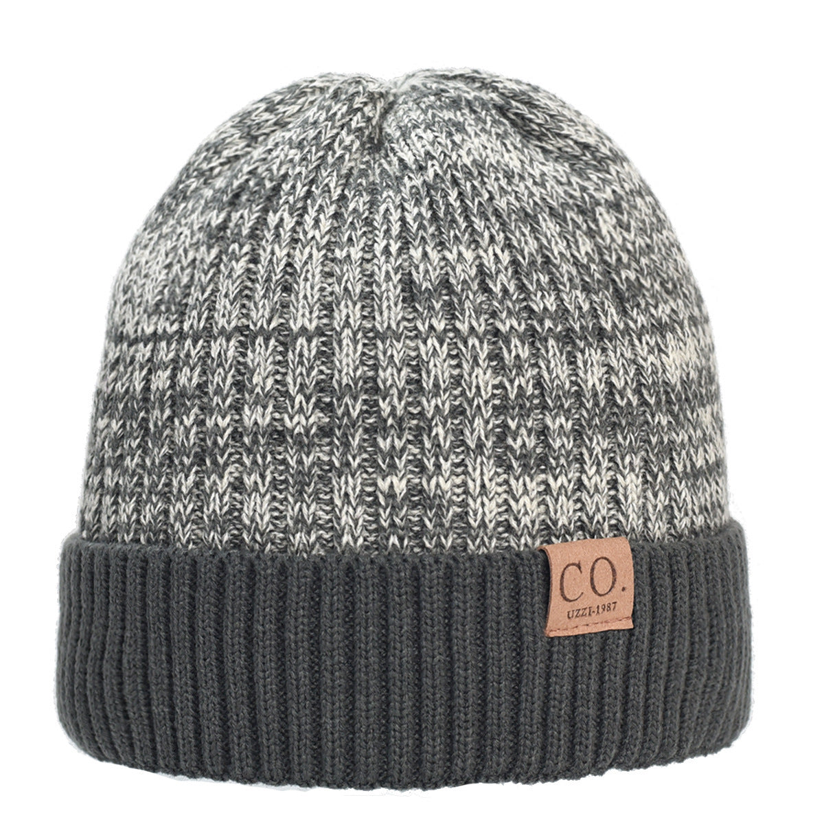 Color Matching Woolen Cap Winter Fleece Lined Padded Warm Keeping Knitted Hat - Urban Caps 