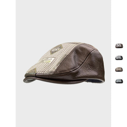 Vintage PU Leather Flat Cap – Autumn/Winter Men’s Newsboy Hat | Stylish & Comfortable Fit - Urban Caps 