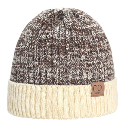 Color Matching Woolen Cap Winter Fleece Lined Padded Warm Keeping Knitted Hat - Urban Caps 
