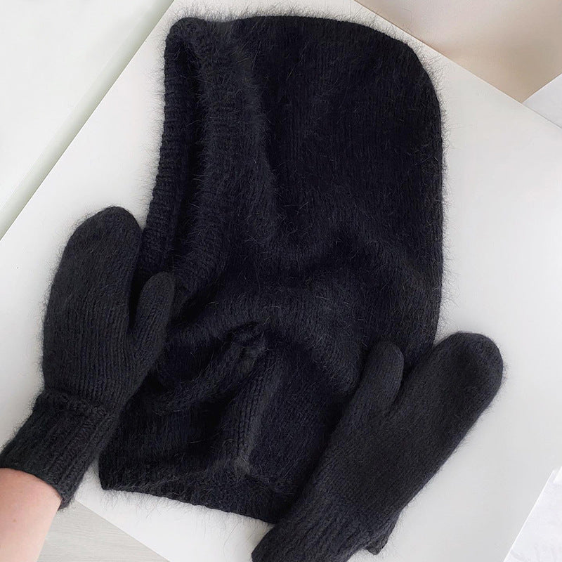 Autumn And Winter Fashion Warm Scarf Neck Protection Integrated Woolen Knitted Hat - Urban Caps 