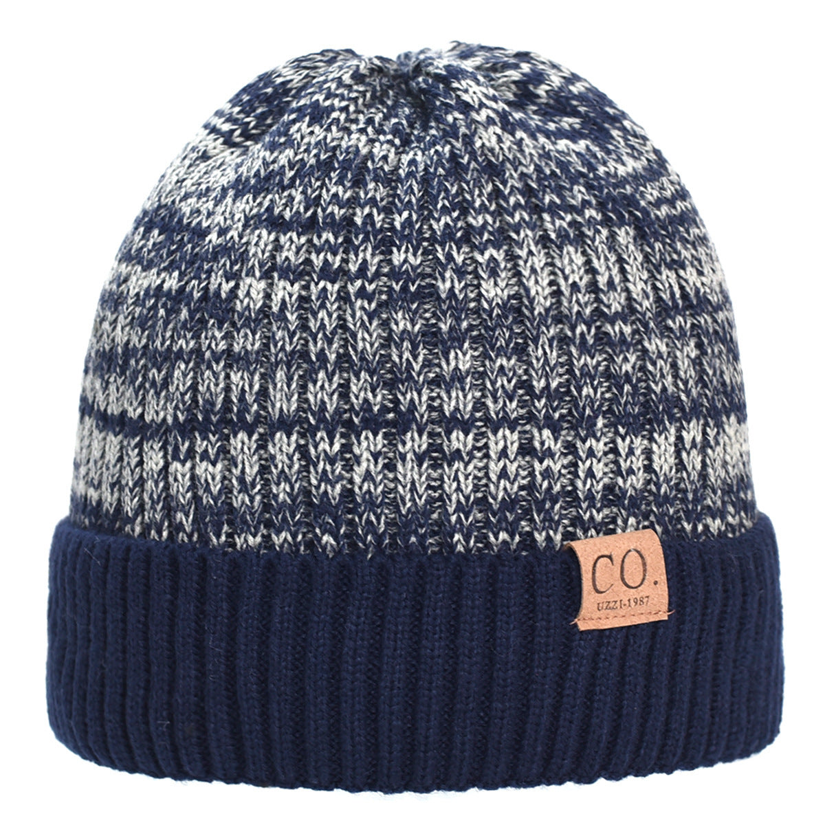 Color Matching Woolen Cap Winter Fleece Lined Padded Warm Keeping Knitted Hat - Urban Caps 