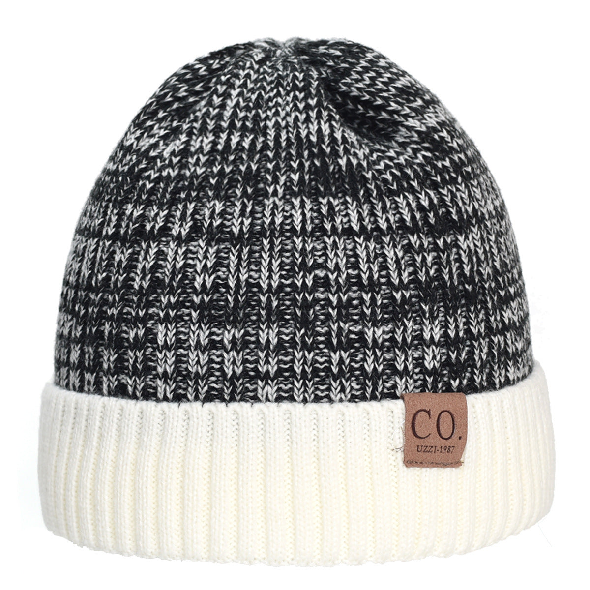 Color Matching Woolen Cap Winter Fleece Lined Padded Warm Keeping Knitted Hat - Urban Caps 