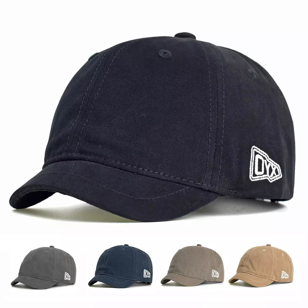 OYX Short Visor Cotton Baseball Cap - Casual Cotton Baseball Cap With Short Visor
