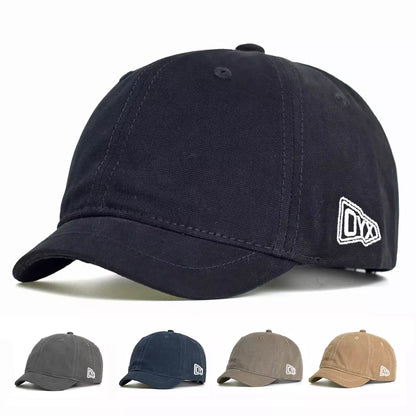 OYX Short Visor Cotton Baseball Cap - Casual Cotton Baseball Cap With Short Visor