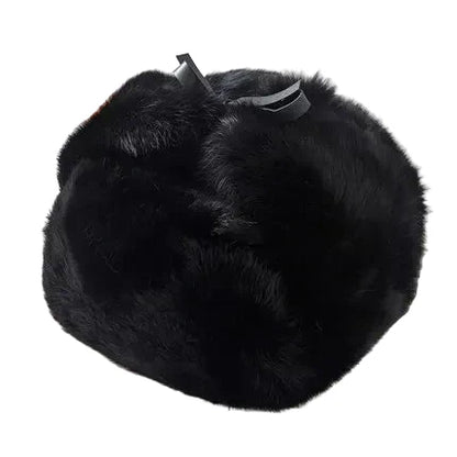 Oblast Russian Winter Rabbit Fur Trapper Bomber Hat - Warm Trapper Hat With Rabbit Fur