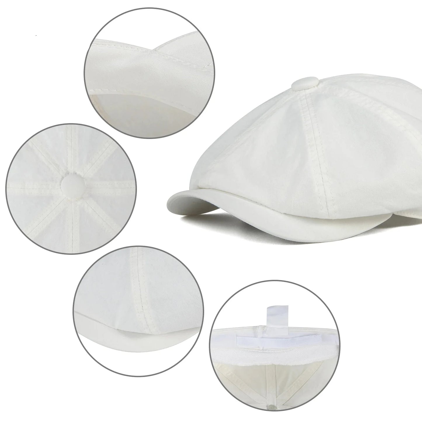 Ontario Cotton Newsboy Cap - Classic Cotton Newsboy Style With Inner Sweatband All Day