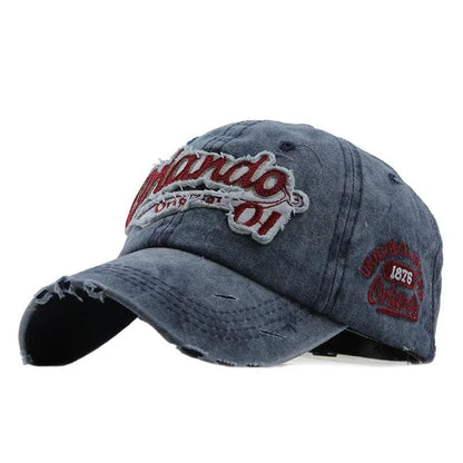 Orlando Vintage Denim Baseball Cap – Washed Cotton Retro Hat