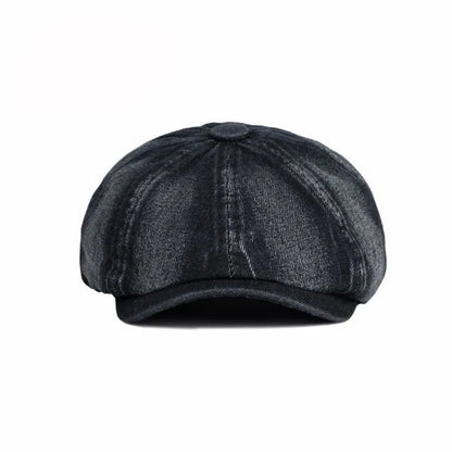 P&L Denim Newsboy Cap – Vintage 8 Panel Cotton Flat Hat
